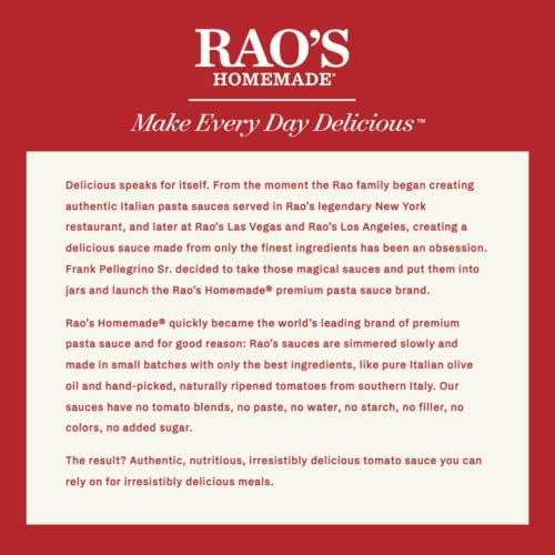 Rao\'s Homemade Rao\'s Homemade Tomato Sauce, Roasted Garlic, 24 oz, Versatile Pasta Sauce, Carb Conscious, Keto Friendly, All Natural, Premium Quality, Made with Sweet Italian Tomatoes and Caramelized Garlic
