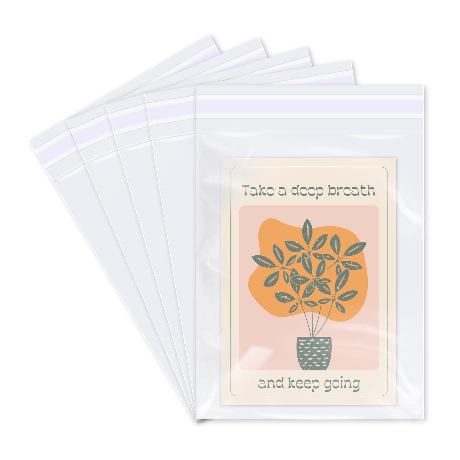 iMailer iMailer - 1000 Pcs - 5\" x 7\" Resealable Cellophane Bags- Self Sealing Clear Cello Bags for A2 A4 A6 Cards & Envelopes, Photo, Prints, Candies