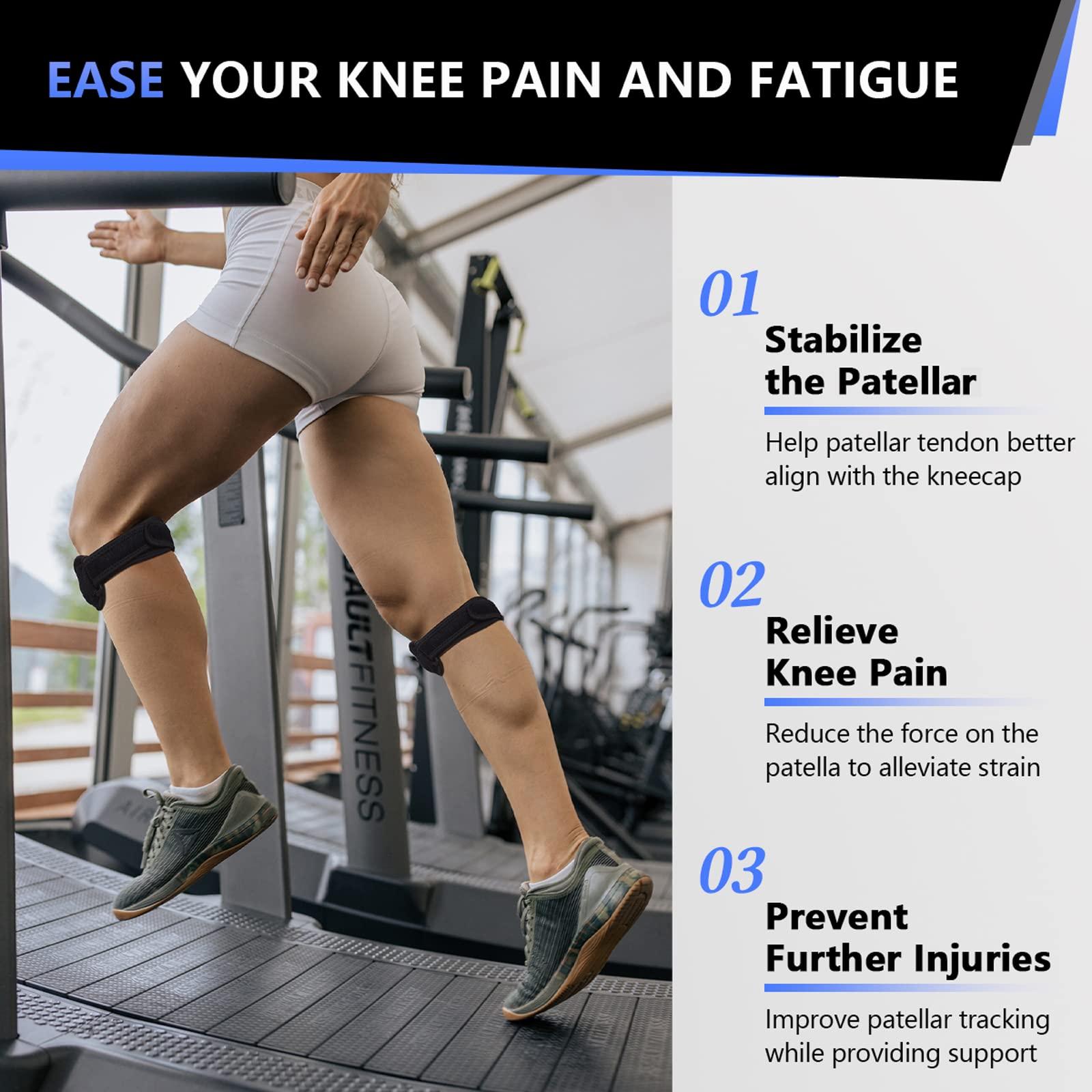 EMICUTE EMICUTE Patellar Tendon Knee Strap, Adjustable Knee Braces for Knee Pain Relief, Support for Weightlifting, Running, Workouts