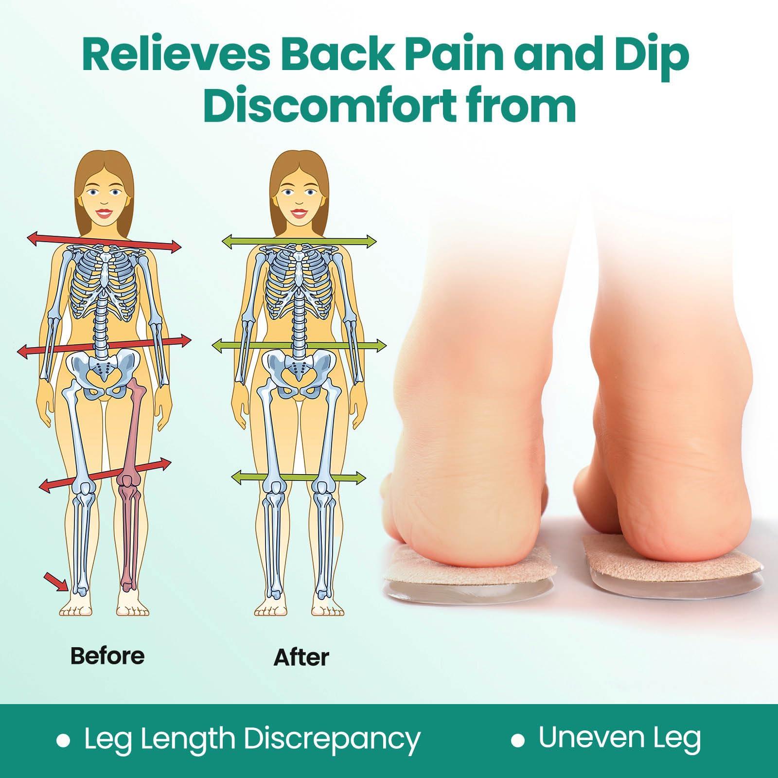 PrettSole PrettSole 5mm to10mm Heel Lifts(2 Layers), Height Increase Insoles for Leg Length Discrepancy - Large Shoe Lifts for Men, Shoe Inserts Comfort Half Foot Pads for Heel Pain - 1 Pair