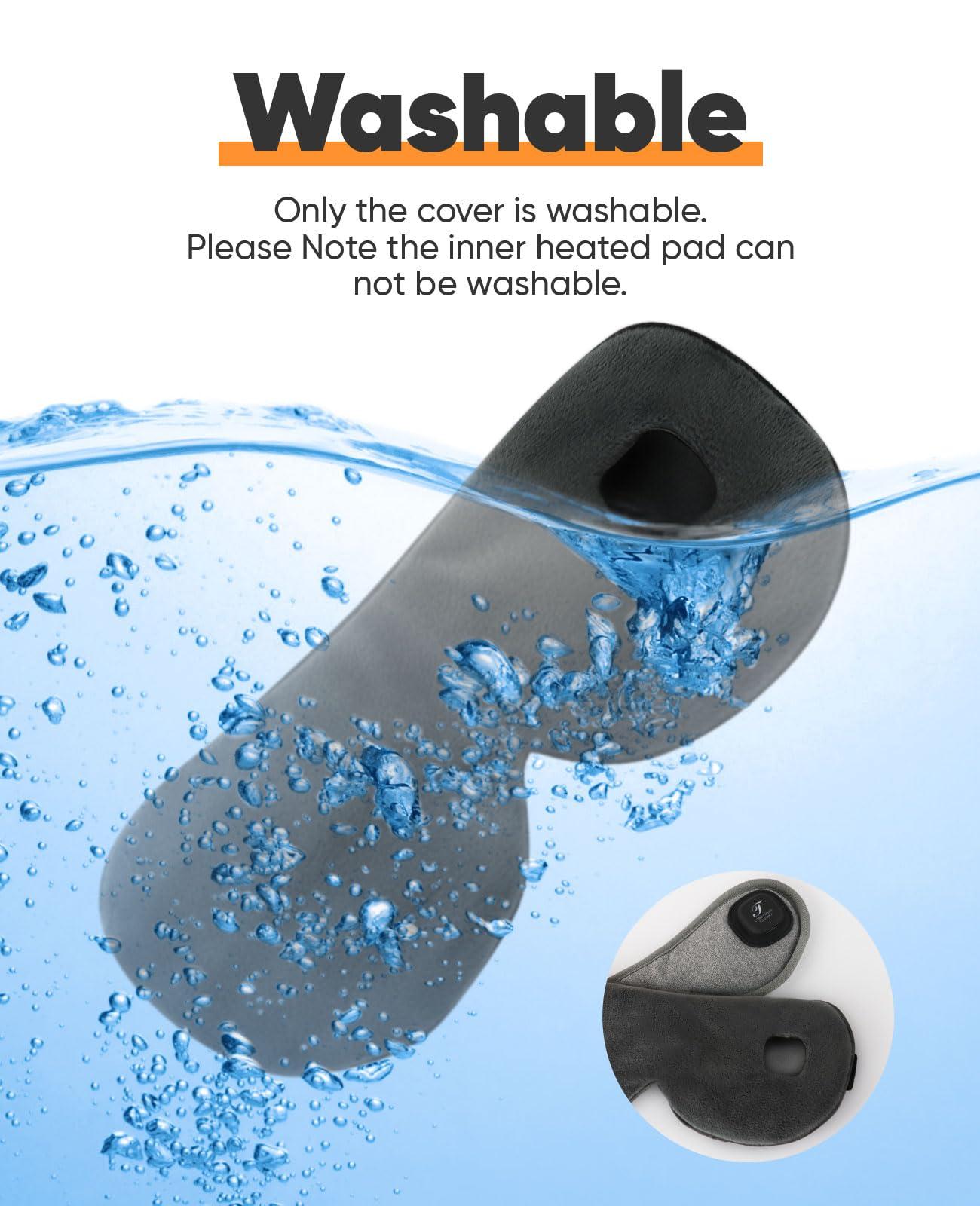 Telepepe Heated Eye Mask for Dry Eyes, Cordless Warm Eye Compress, Blepharitis, Styes, 1000mAh, Washable Cover, Gifts for Family and Friends, Travel (Purple)