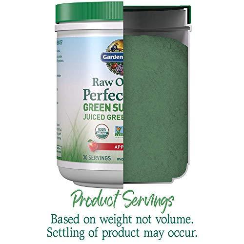 Garden of Life Garden of Life Raw Organic Perfect Food Green Superfood Juiced Greens Powder - Apple Flavor, 30 Servings - Vegan Gluten Free Whole Food Dietary Supplement, Greens Plus Probiotics & Enzymes