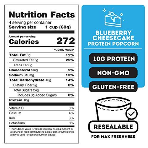 ICON MEALS ICON Meals Protein Popcorn, High Protein Popcorn, All Natural, Air Popped, Zero Added Sugar, 10g Protein, 1 Bag (8.5 oz, Blueberry Cheesecake)