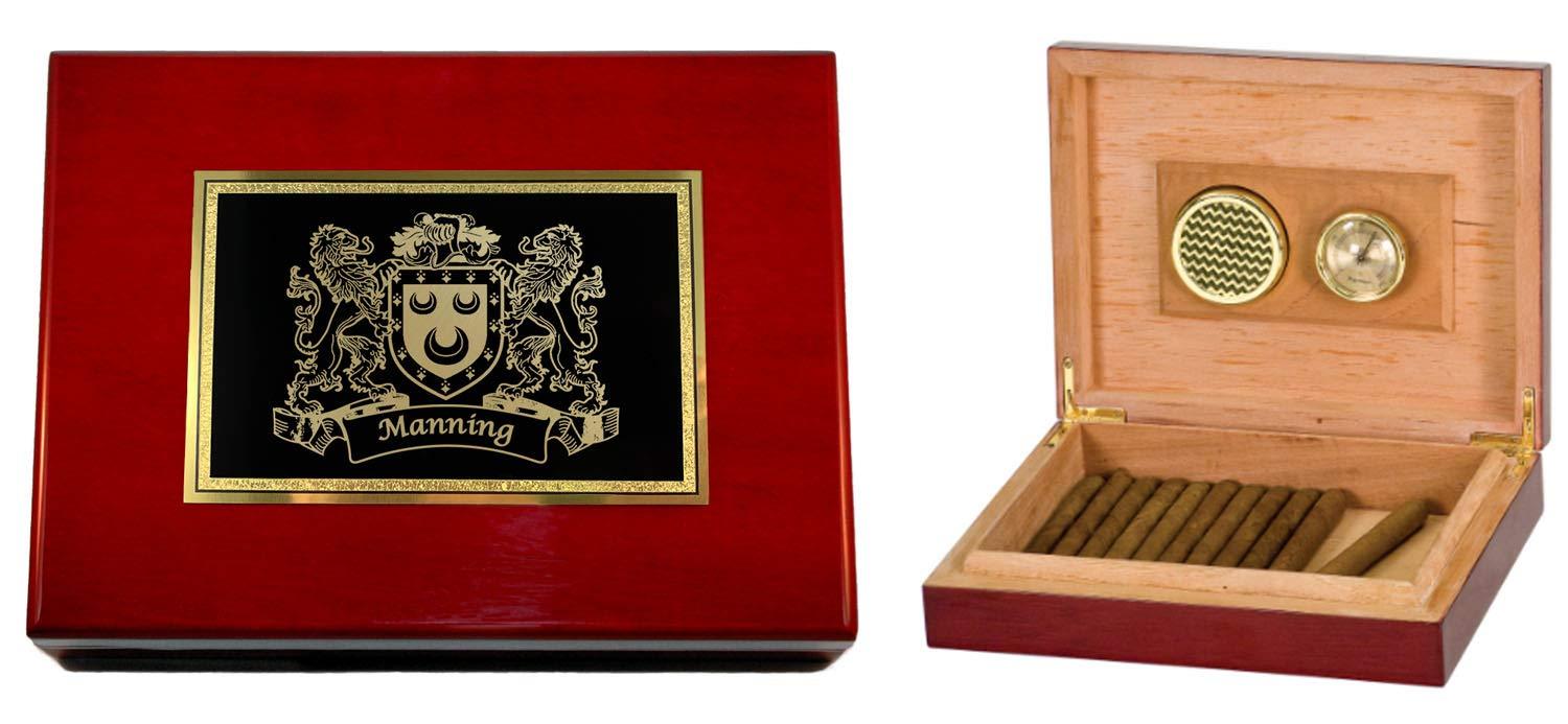 Irish Rose Gifts Manning Irish Coat of Arms Humidor