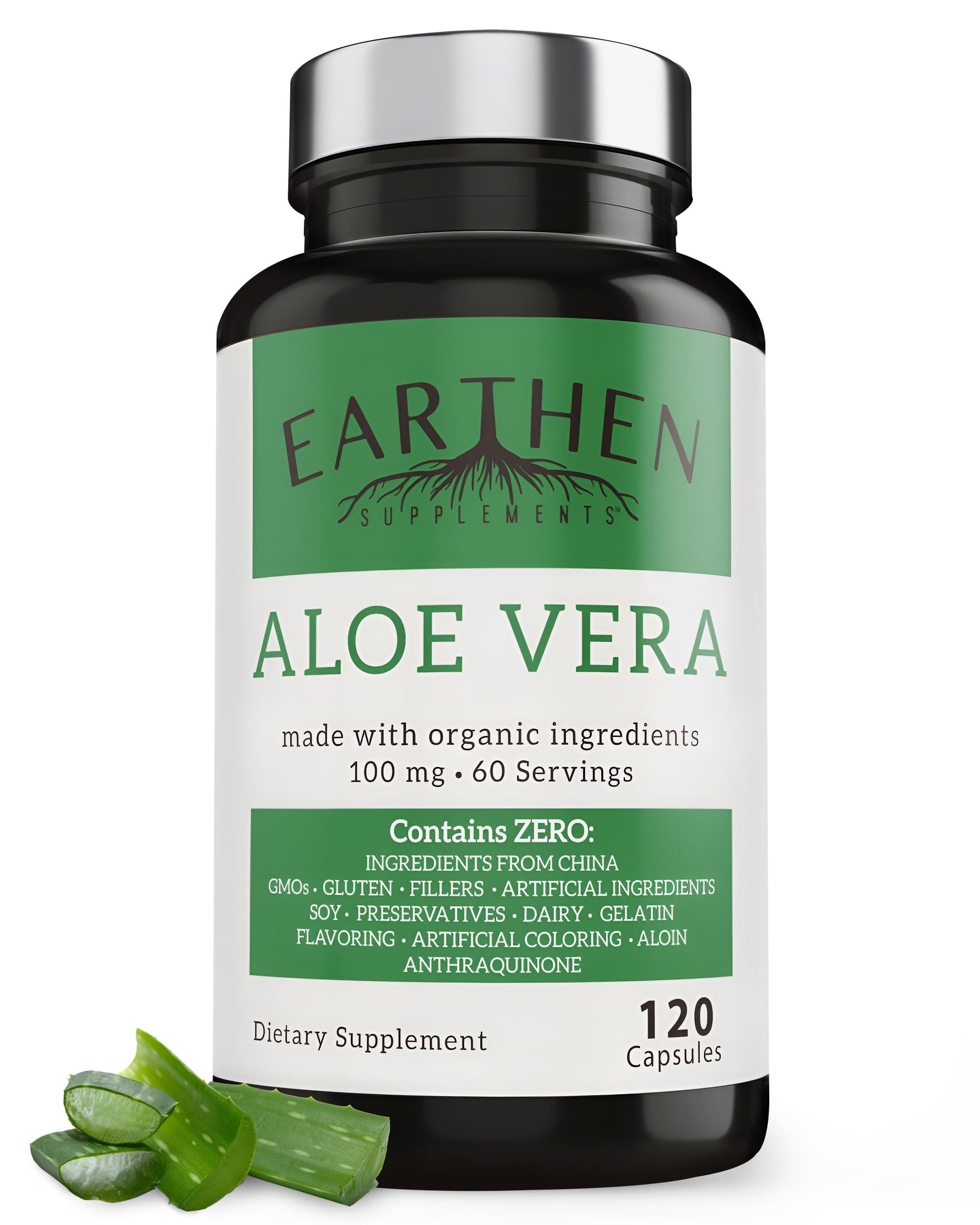 EARTHEN supplements Aloe Vera Supplement | Equivalent to 20,000mg | Made with Organic Ingredients | RAW All Natural | Non-GMO