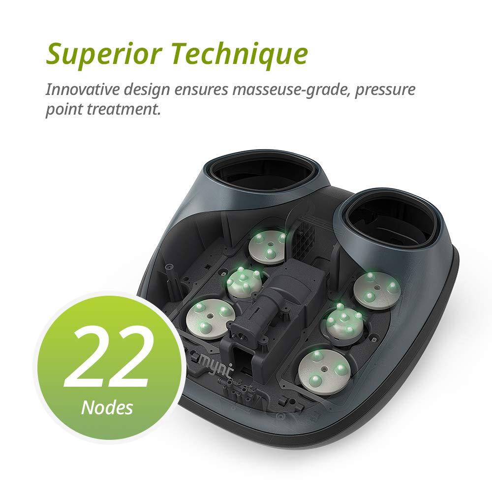 Mynt Foot Massager with Shiatsu Tapping Heat and Air Compression, Electric Foot Massage Machine for Plantar Fasciitis Pain Relief, Tired Feet, Promote Blood Circulation