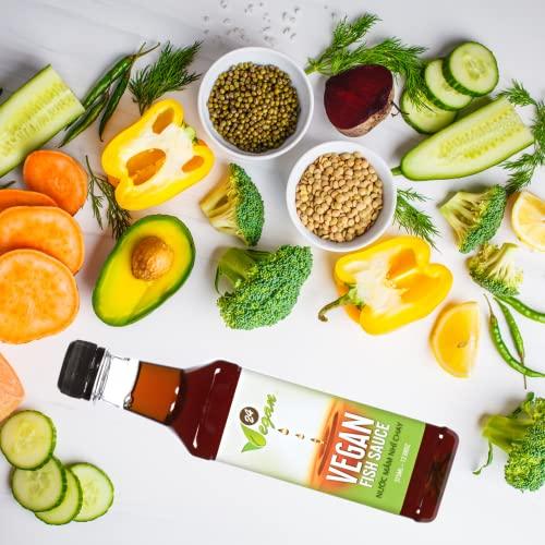 24Vegan 24Vegan Fish Sauces Premium Plant-Based Seasoning Sauce, All-Purpose Instant Flavor Boost, Gluten Free Fish Sauce, Gluten Free Soy Sauce, Vegetarian Asian Sauces, Vegetable Umami Flavor, Dressings and Marinades for a Sweet, Tangy and Spicy Flavor 12.