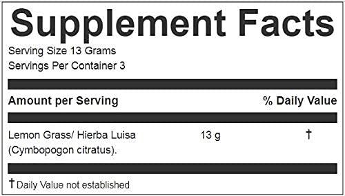HANAN PERUVIAN SECRETS Hanan Peruvian Secrets Hierba Luisa Te Limon | 100% Natural Lemon Grass | 1.41oz / 40g | Naturally Aids in Relieving Occasional Stress, Tension | Promotes Healthy Sleep and Digestion - 6 Pack