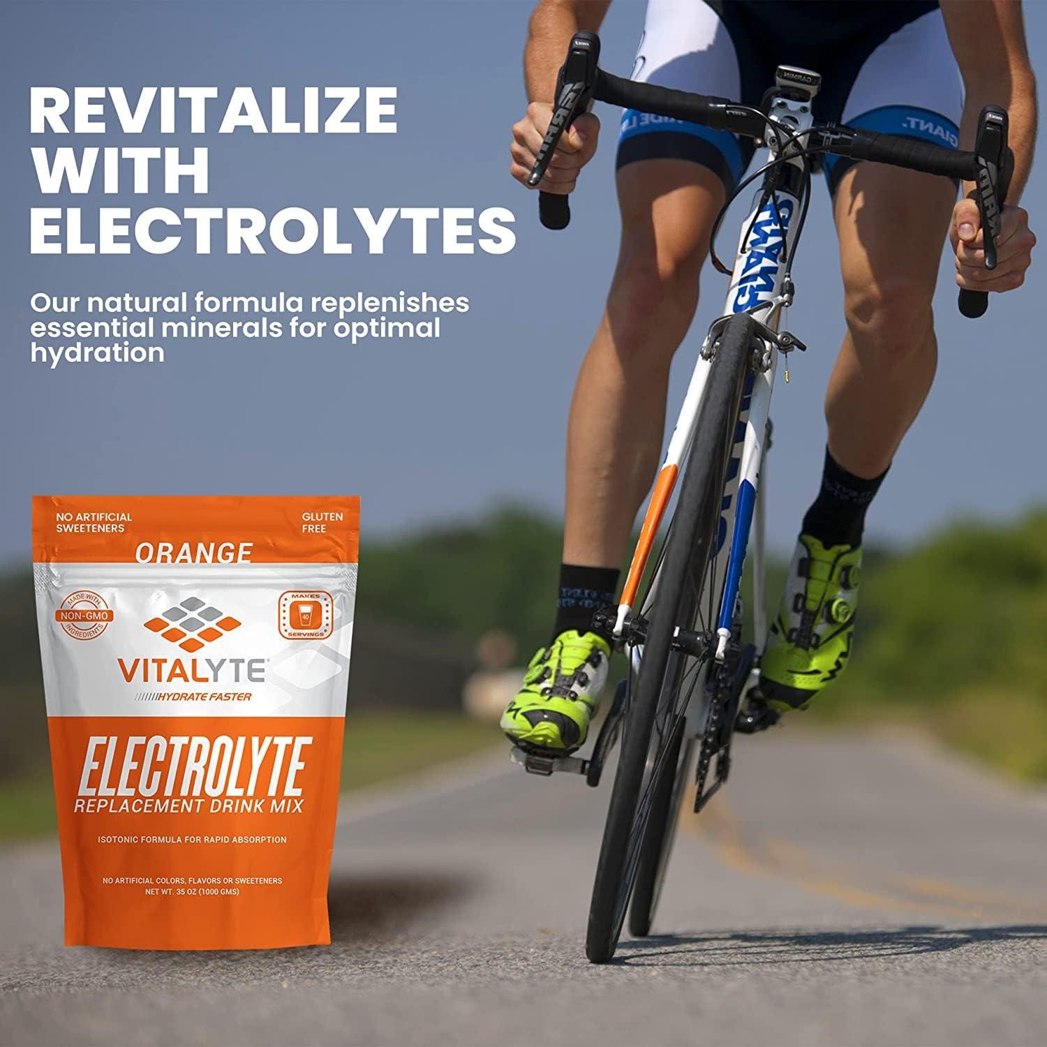 Vitalyte Vitalyte Electrolyte Powder Drink Mix, Isotonic Electrolyte Hydration Mix, Bulk Case Pack (12 Pack, Orange)