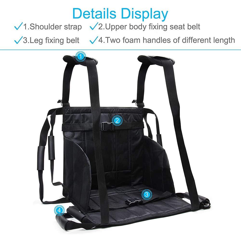YUSIWOAL Patient Lift Stair Slide Board Transfer Emergency Evacuation Chair Wheelchair Seat Belt Lifting Sling Sliding Transferring Disc Use for Seniors,Bedridden,Disabled,Obesity ( Color : Black , Size : A )