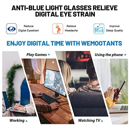 WEMOOTANTS WEMOOTANTS Blue Light Blocking Reading Glasses Large Square Computer Readers 1.00 1.50 2.00 2.50 3.00 3.50 Transparent 2.5