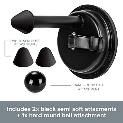 Primo Supply Wall Mounted Trigger Point Massager Tool - Mountable Pressure Point Massage Tool - Neck, Shoulder & Back Massage Stick with 3 Replaceable Heads for Acupressure Points - Manual Massage Tools for Home