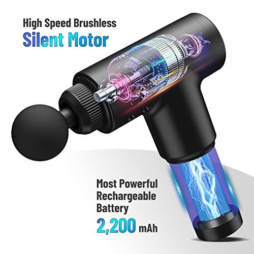 TRAKK SPORT TRAKK Beast Deep Tissue Percussion Massage Gun, Rechargeable Handheld 6 Speed Cordless Massager, 4 Interchangeable Heads (Black)