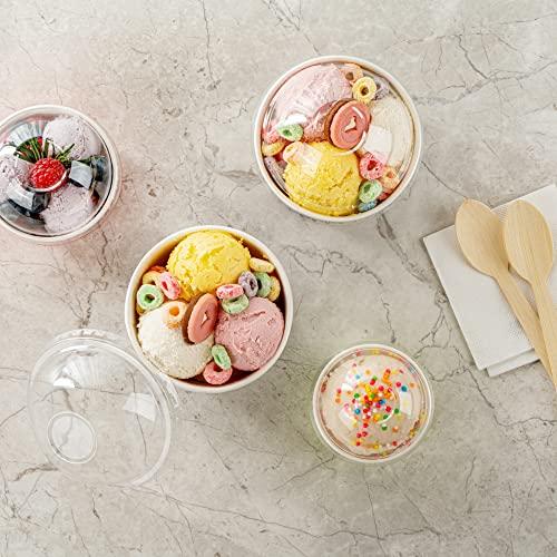 Restaurantware LIDS ONLY: Dome-Shaped Lids, 50 Transparent Plastic Lids For 12 Ounce Coppetta To Go Cups - Cups Sold Separately, Disposable, Clear Plastic Dessert Cups Lids, For Dessert Takeaways- Restaurantware