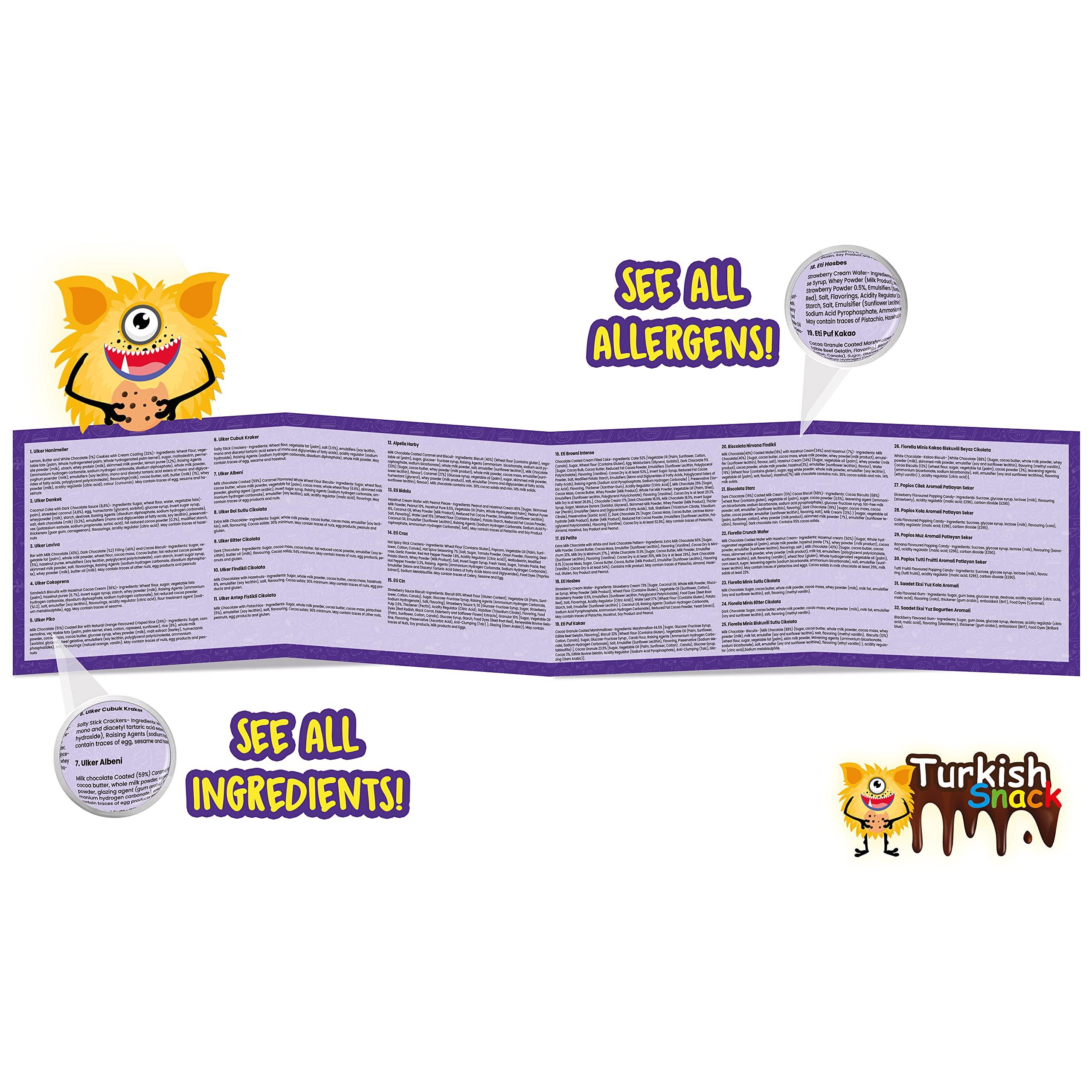 Turkish Snack International Snack Box, Turkish Snack Box, Premium Exotic Foreign Snack Food Gifts, Variety Taste Care Package, International Assortment Bulk Snacks, Asian European Chocolates, Delight Mystery Pack