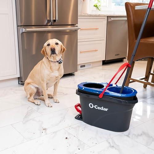 O-Cedar O-Cedar RinseClean Spin Mop & Bucket System + 1 Extra Mop Head | Clean with Clean Water | Removes 99% of Bacteria