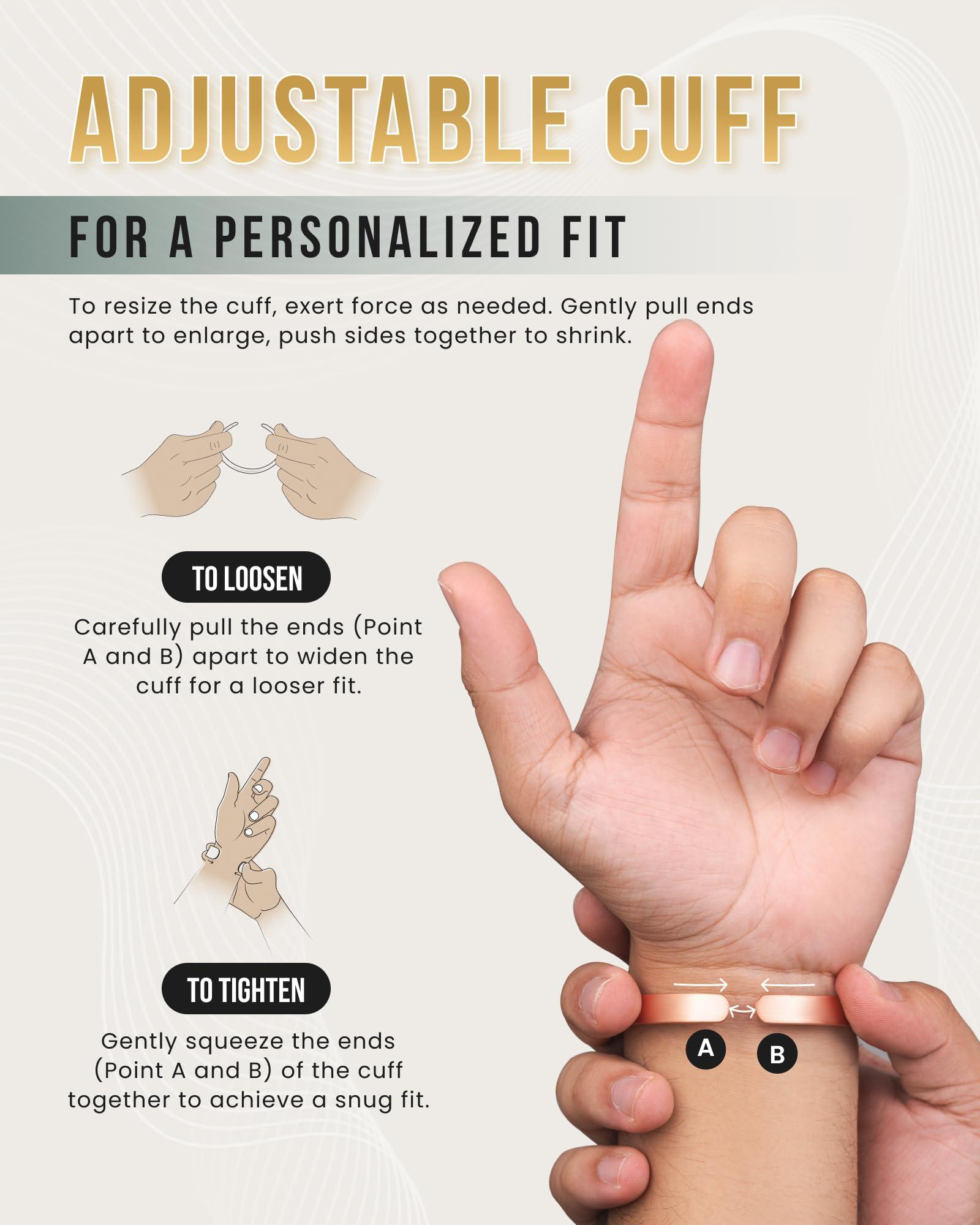 MagnetRX MagnetRX Magnetic Copper Bracelet Cuff Elegant Pure Copper Bangle Unisex Magnetic Copper Bracelets for Men & Women (Medium)