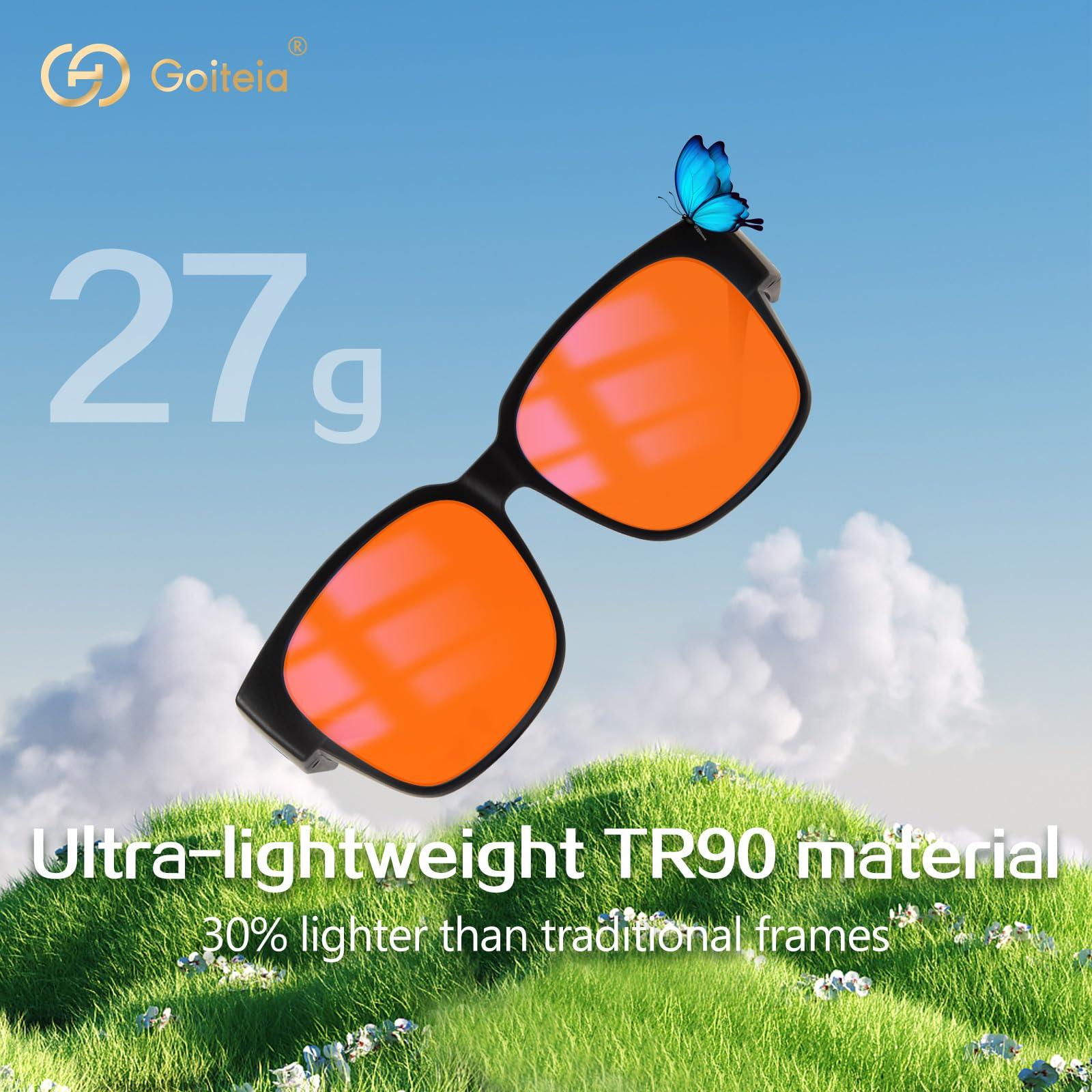 Goiteia Goiteia Amber Orange Blue Light Blocking Fit over Large-Framed Glasses for Women Men,Blue Blocker Computer Glasses for Insomnia/Migraine/Light Sensitivity