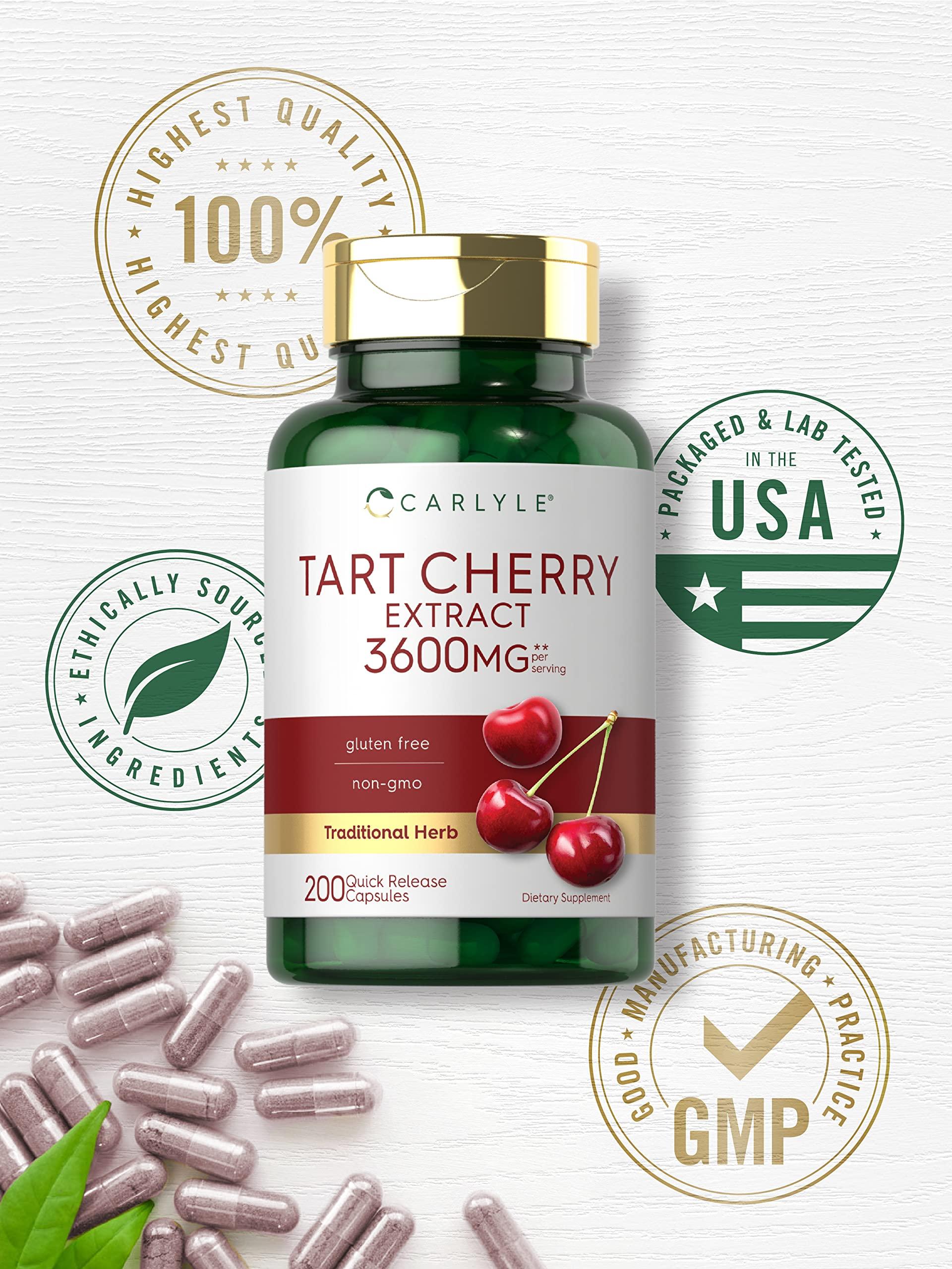 Carlyle Carlyle Tart Cherry Extract Capsules | 200 Count | Non-GMO and Gluten Free Formula | Traditional Herb Supplement
