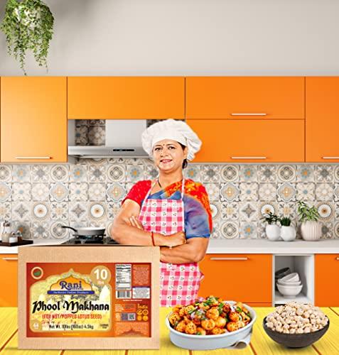 Rani Brand Authentic Indian Products Rani Jumbo Phool Makhana (Fox Nut/Popped Lotus Seed) Plain Raw Uncooked 160oz (10lbs) 4.54kg Bulk Box ~ All Natural | Vegan | No Colors | Gluten Friendly | NON-GMO | Indian Origin