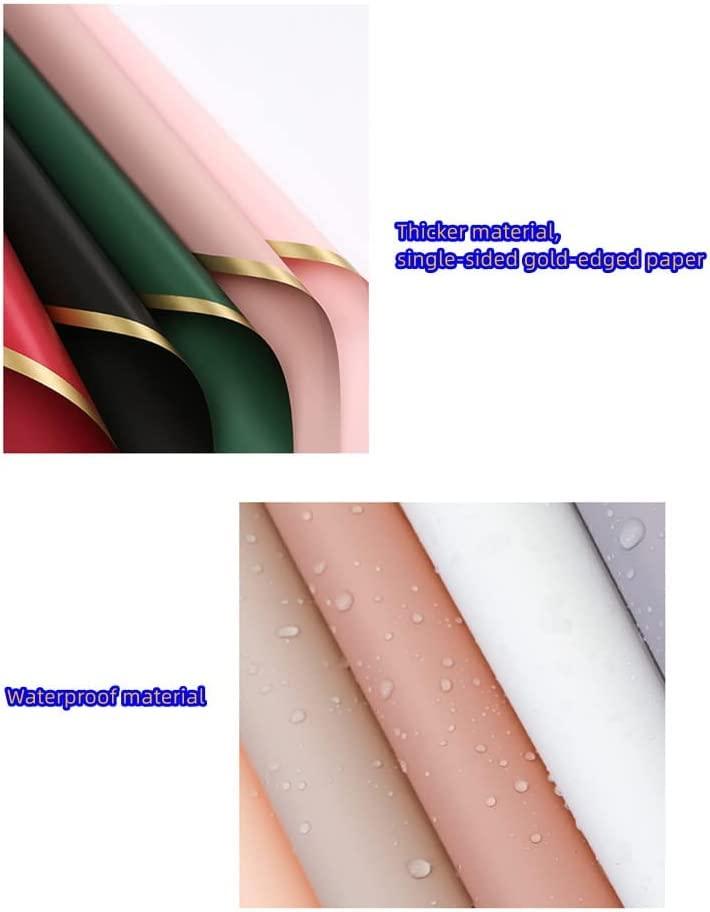 XZJMY XZJMY 20 Sheets Flower Wrapping Paper,Gold Flower Bouquets Wrapping Paper Thicken/Waterproof Bouquet Wrapping Supplies DIY Crafts Packaging (22.8x22.8 inch,Green)