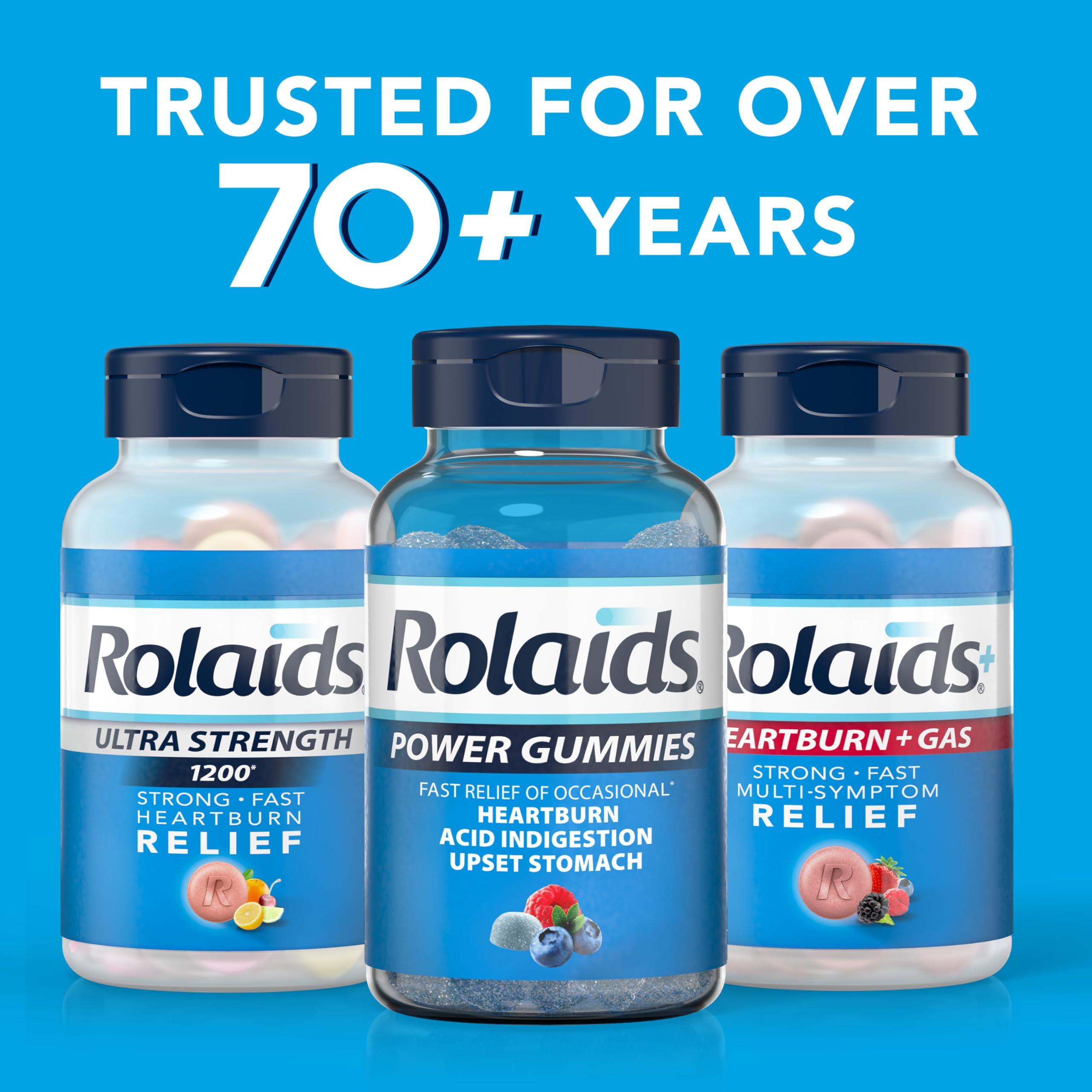 Rolaids Rolaids Power Gummies, Fast Relief of Occasional Heartburn and Acid Indegestion, Dietary Supplement, Smooth Berry, 54 Gummies