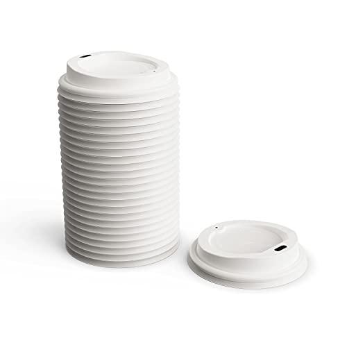 Perk Plastic Hot Cup Lid, 8 Oz, White