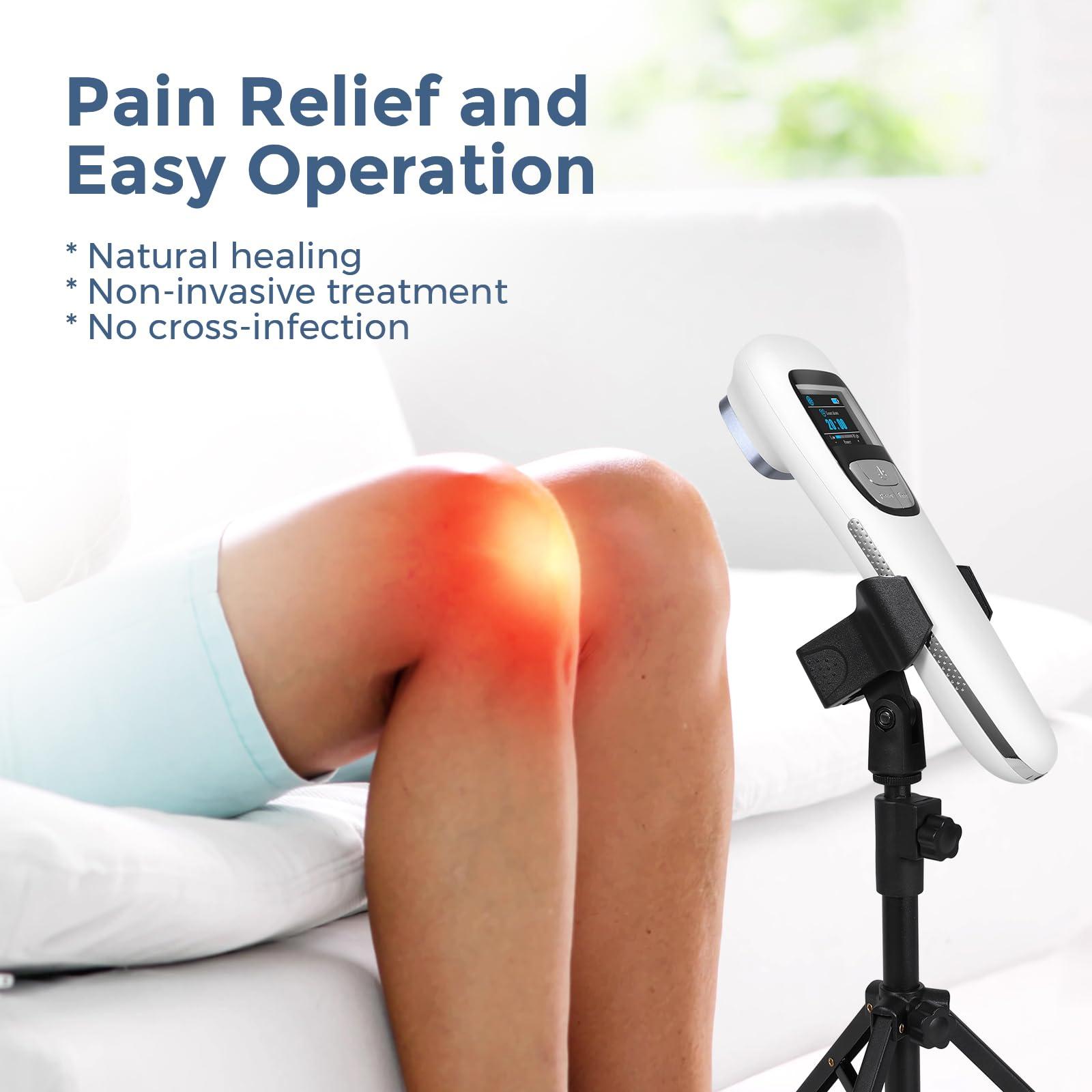 SINORIKO Red Light Therapy Device for Shoulder Back Knee Joint Muscle Pain Relief, 13pcs x 650nm + 3pcs x 808nm, 4 Power + 4 Timer, Handheld Cold Laser Therapy Device for Dogs Pet Horse