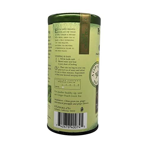 The Republic of Tea The Republic of Tea – Pineapple Ginger Daily Green Tea, 50 Tea Bag Tin