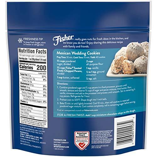 Fisher Fisher Chef\'s Naturals Unsalted Chopped Pecans 10 oz Resealable Bag, Unsalted Raw Nuts for Cooking, Baking & Snacking, Vegan Protein, Keto Snack, Gluten Free Raw Pecans, Chopped Pecan