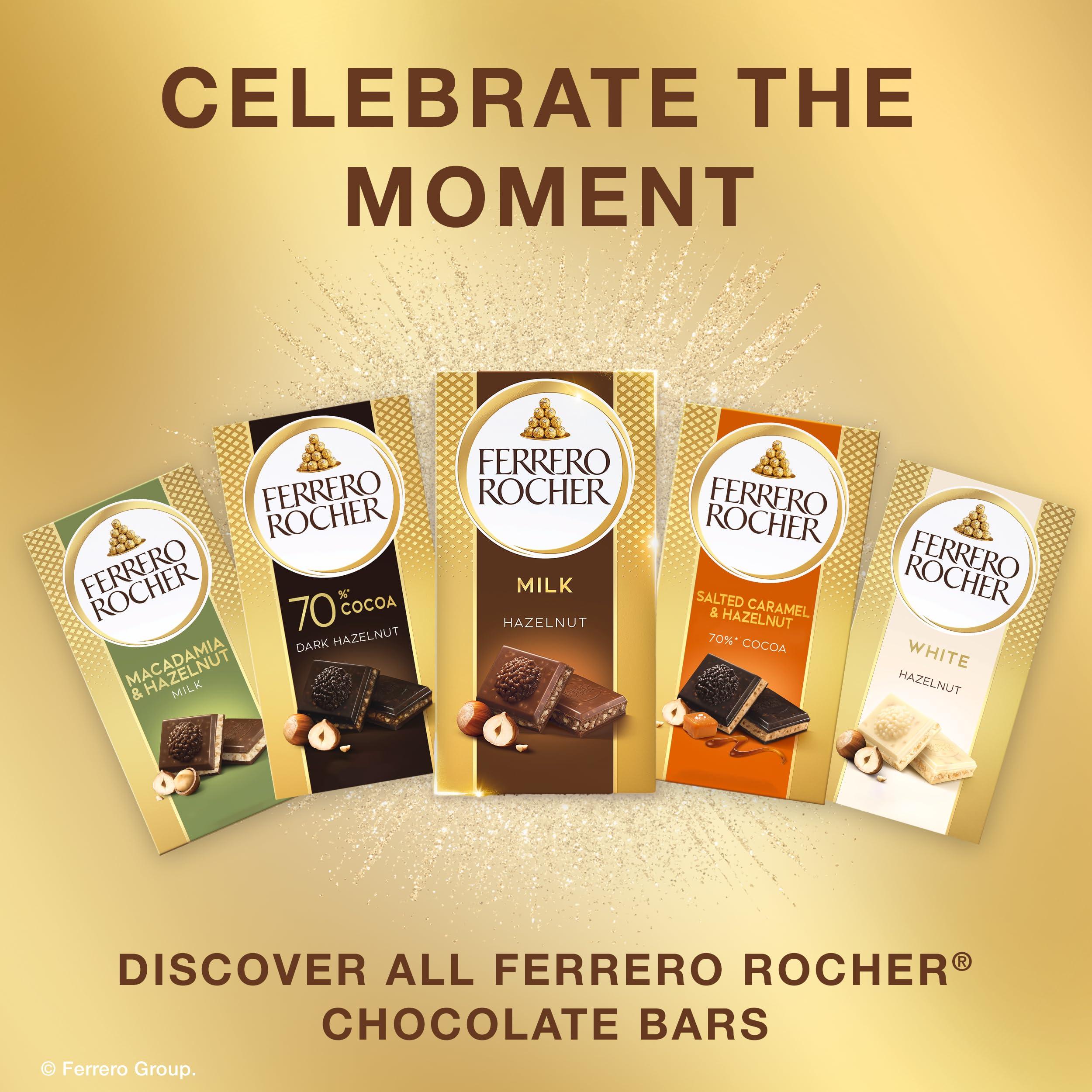 Ferrero Rocher Ferrero Rocher Premium Chocolate Bars, 8 Pack, Milk Chocolate Hazelnut, Luxury Chocolate, Individually Wrapped Holiday Treats, 3.1 oz Each