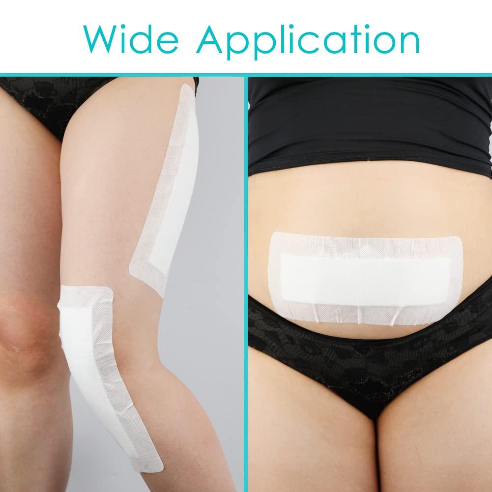 POSTOP MEDICAL WEAR 20 Pcs Waterproof C-Section Adhesive Island Dressing Long | 4x12 Inch Tummy Tuck Incision Long Post Surgery Bordered Gauze Bandage + Absorbent Dressing Pad Sterile Large Wound Recovery