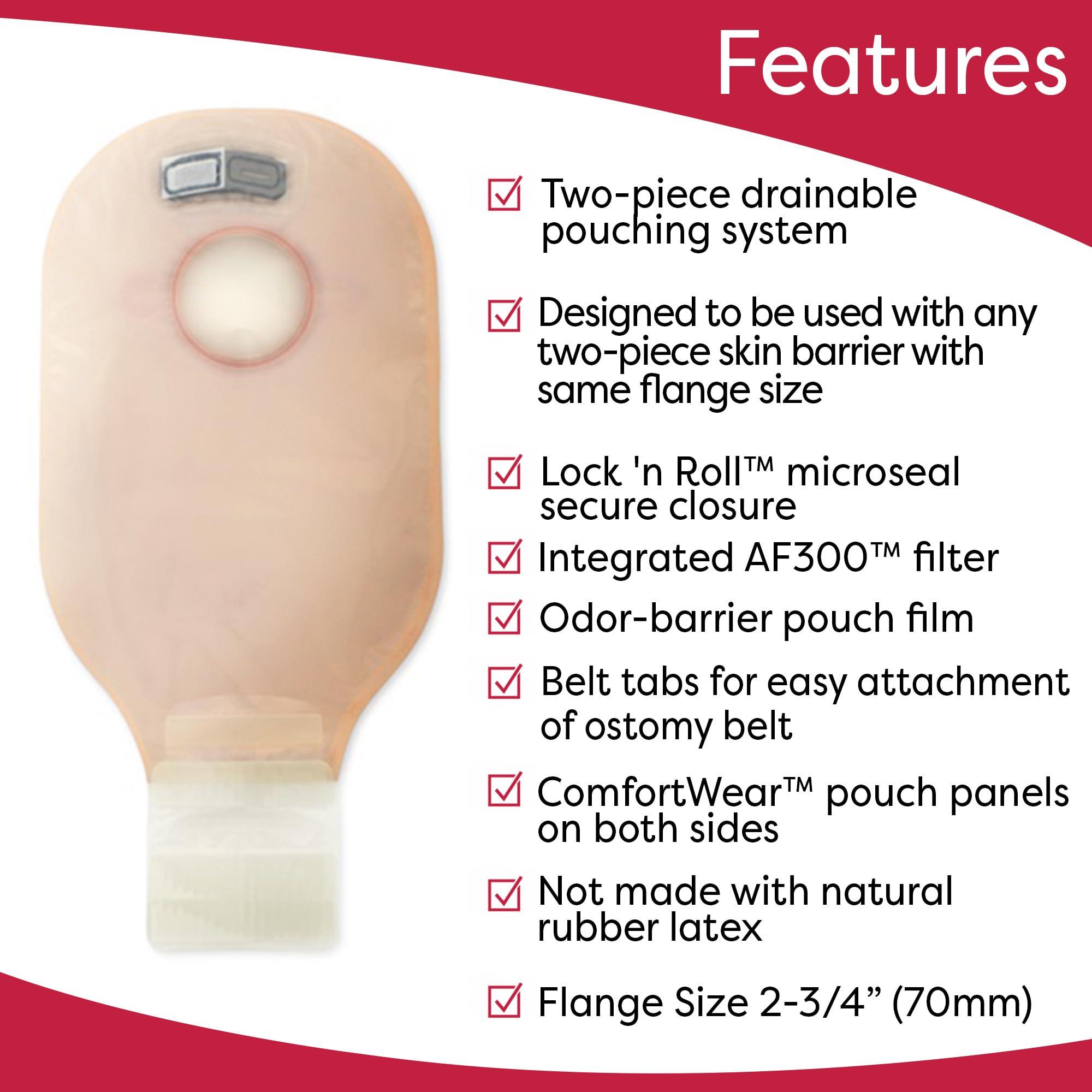 Hollister 5018194BX - New Image 2-Piece Drainable Pouch 2-3/4 with Filter, Lock N Roll, Transparent