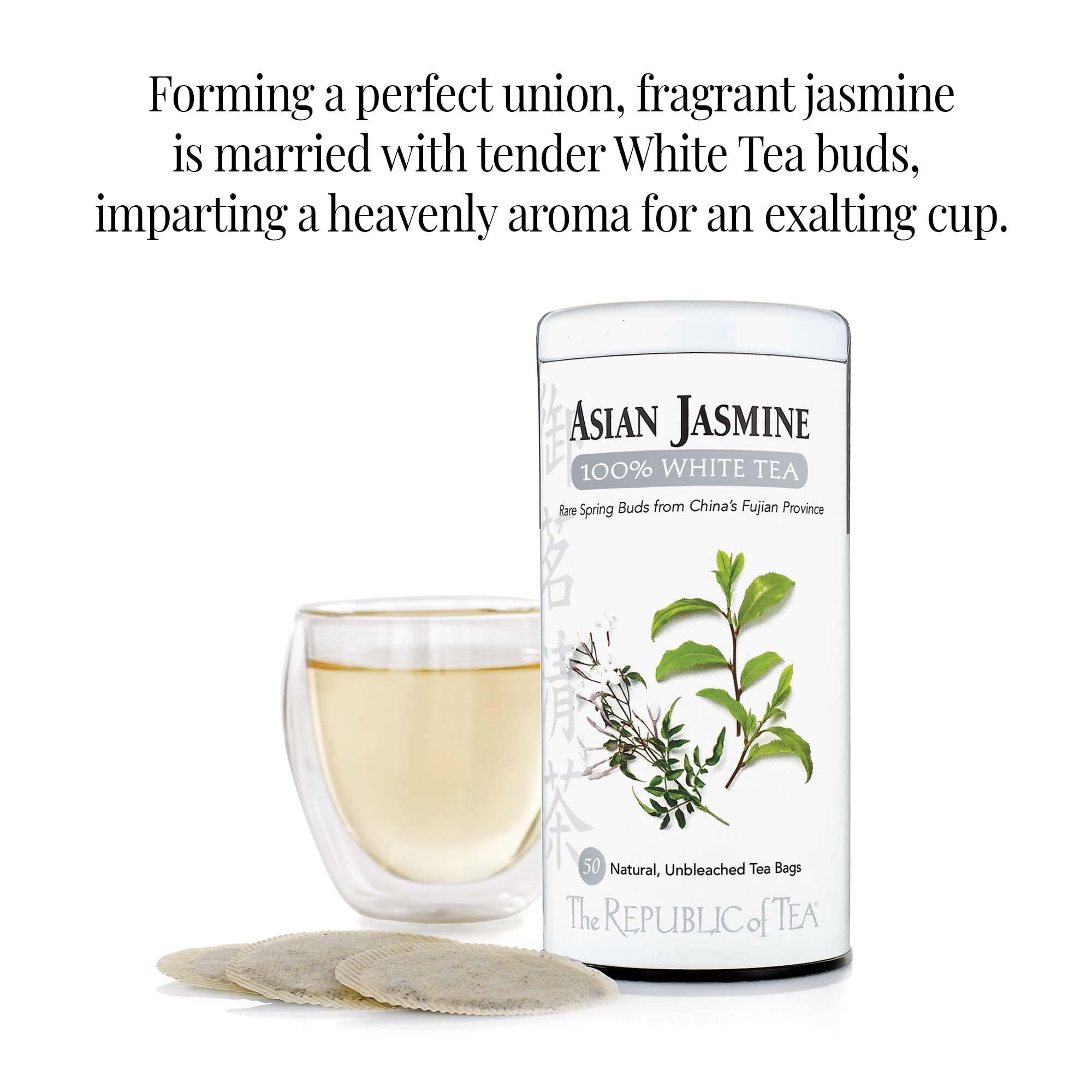 The Republic of Tea The Republic of Tea Asian Jasmine White Tea, Authentic 100% White Tea, Low Caffeine 250 Count