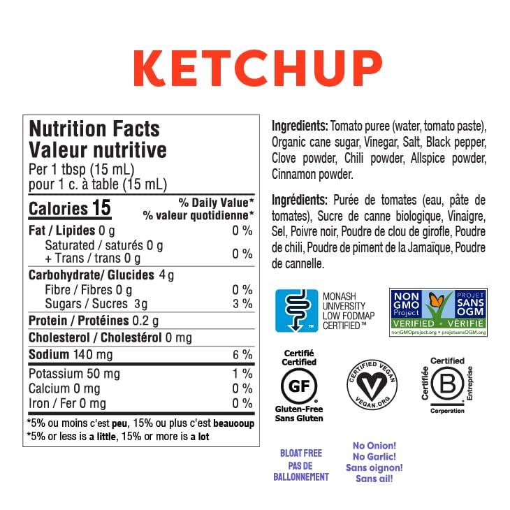 Fody Fody Foods Vegan Regular Tomato Ketchup, Low Fodmap Certified, Sensitive Recipe, Gut & IBS Friendly Condiment, Non GMO, 2 Pack