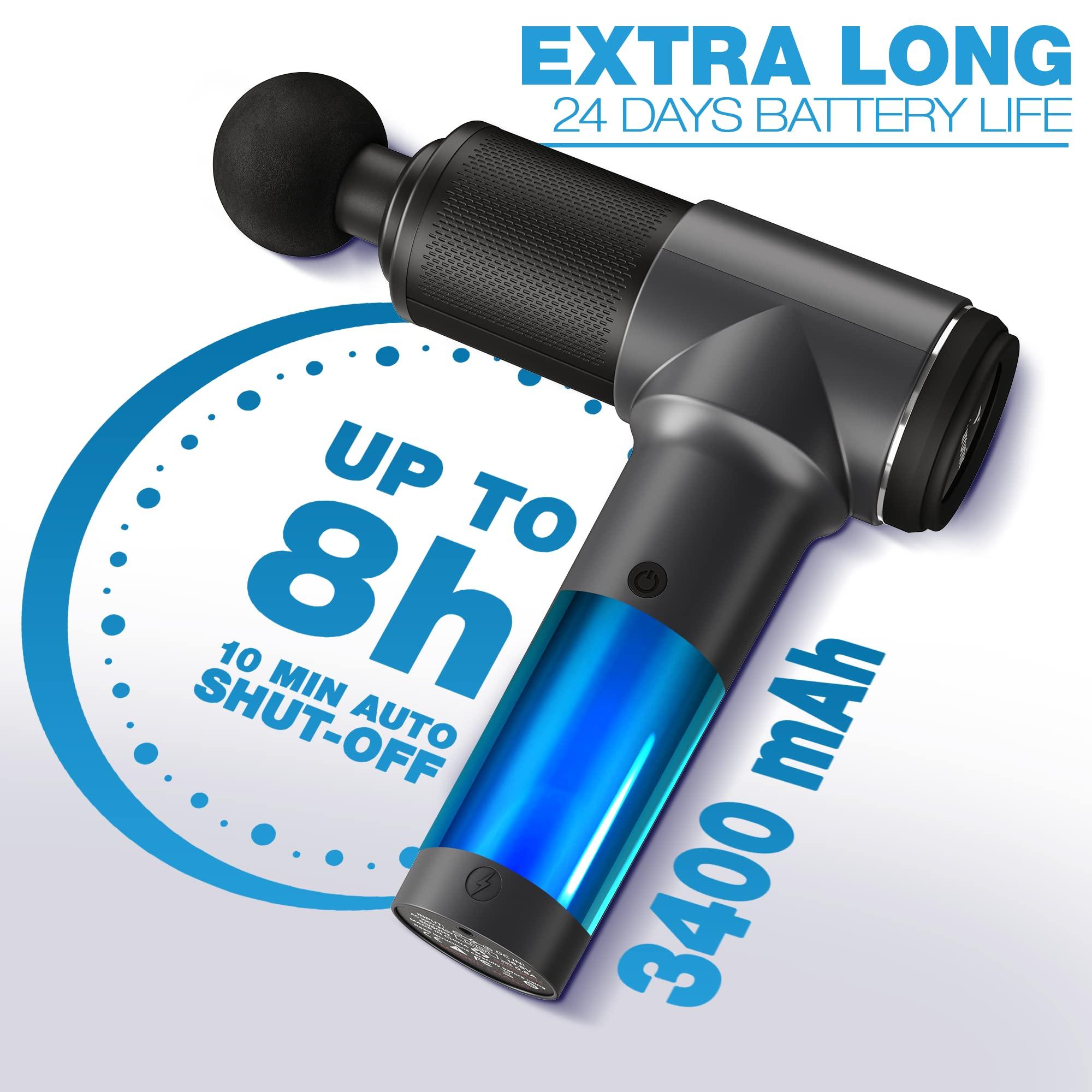 Turonic Turonic GM5 Handheld Massage Gun - Deep Tissue Percussion Massager, 20 Speeds, 7 Heads, Quiet, Powerful, Portable, Cordless, Rechargeable for Athletes, Personal Use, Shoulder, Leg, Foot, Back, Body