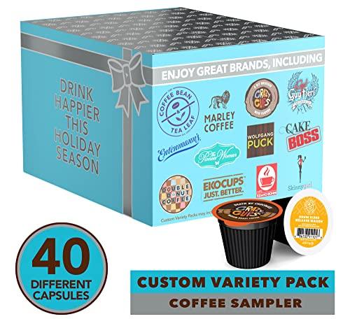 Crazy Cups Coffee Pods Variety Pack Sampler, Assorted Single Serve Coffee for Keurig K Cups Coffee Makers, 40 Unique Cups - Great Coffee Gift