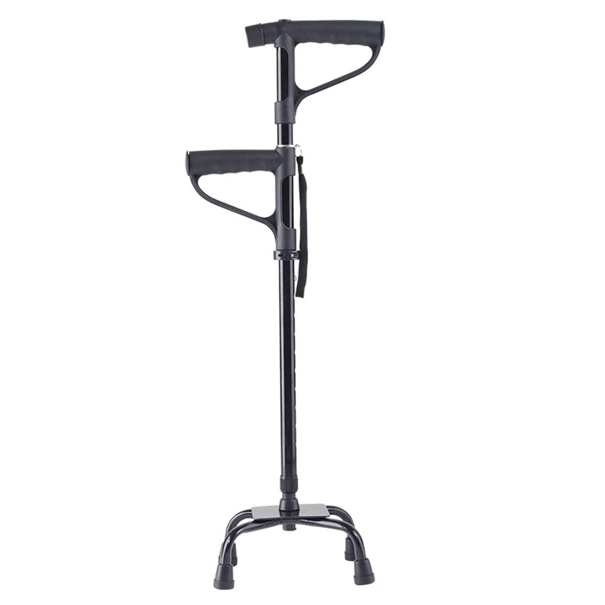 AMOCHO AMOCHO Adjustable Walking Cane with Light,with 4-Pronged feetAdjustable from 29-38 InchesWalking Sticks with Extra Stability Small Quad BaseWorks for Right or Left Handed Men or Women