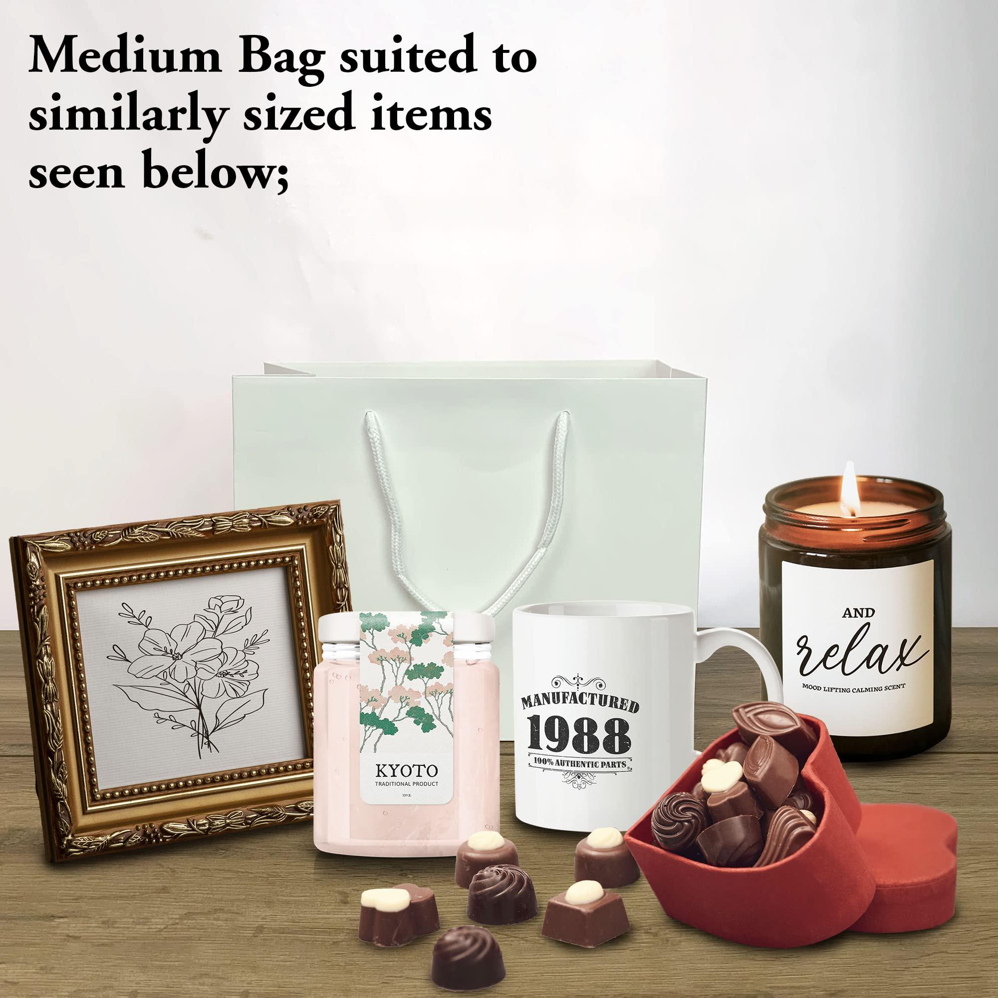 Bang Tidy Clothing 21st Birthday Gift Bags - White Paper with Rope Handles - Eco Friendly Medium Gift Bag - Looks Great - Pink