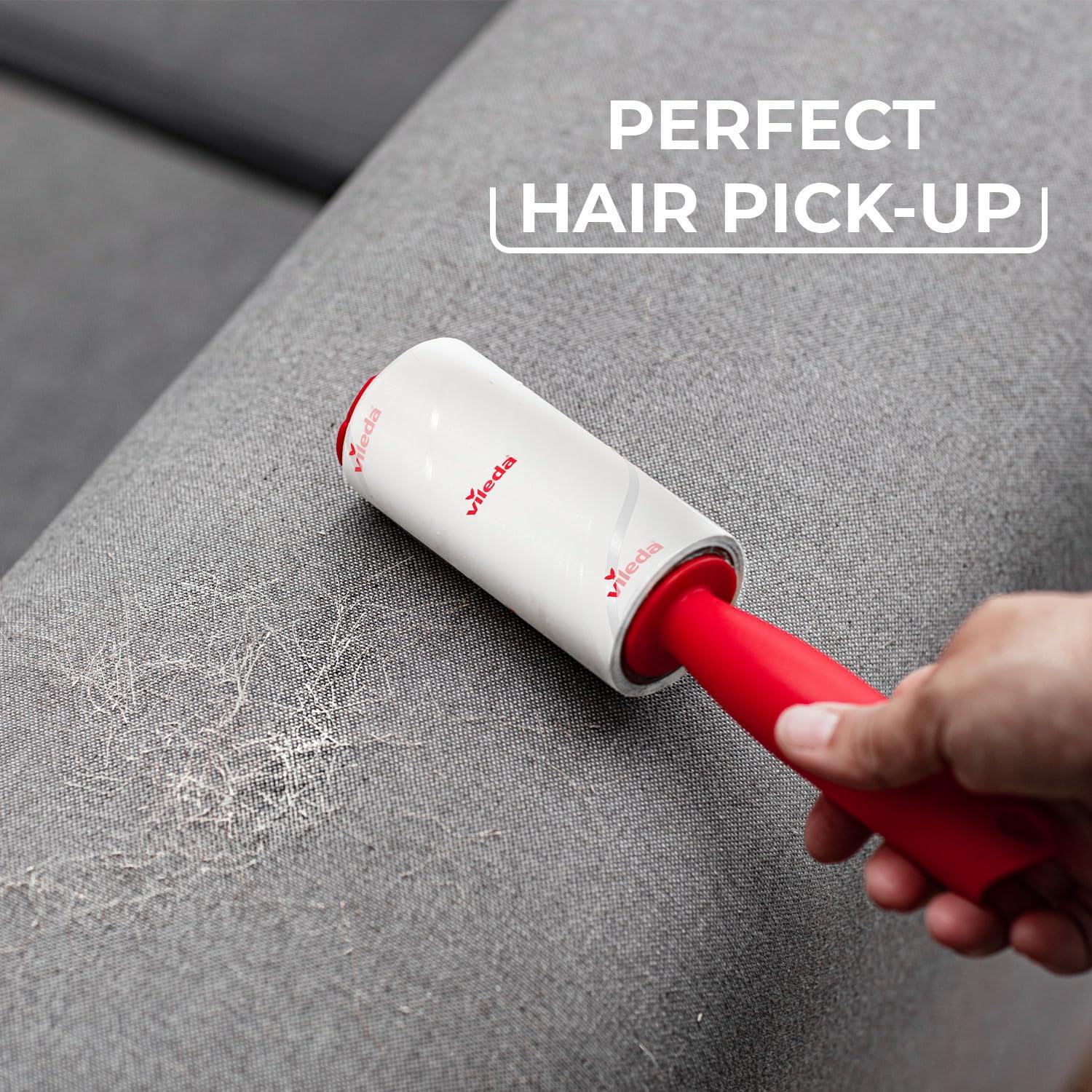 Vileda Vileda - Lint Roller Brush/Adhesive Sticky/Animal Hair Brush - 58 Sheets Per Roll - Red Handle