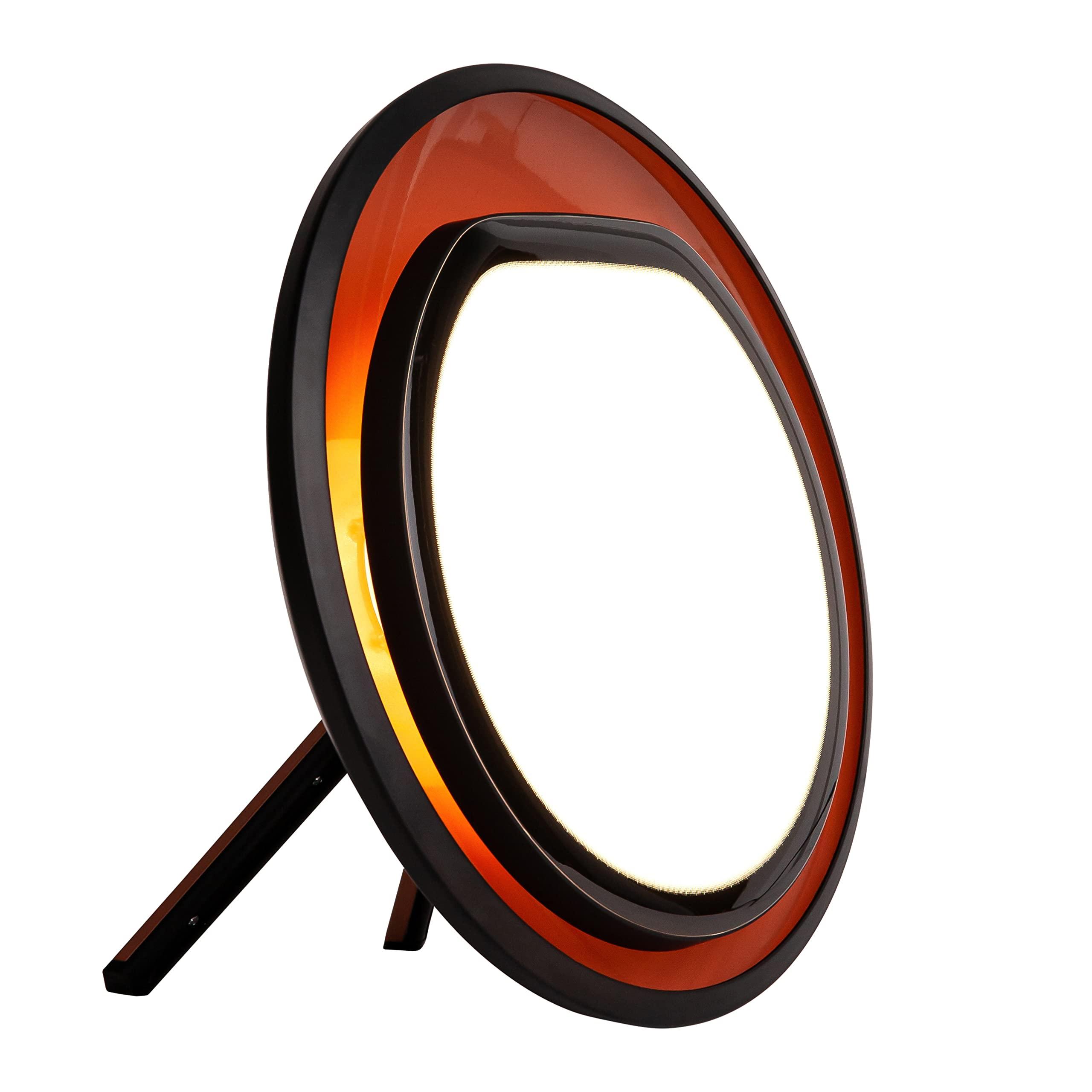 Lumie Lumie Halo | 10,000 Lux Light Therapy Lamp for Winter Blues Relief, Mood Boost, and Energy | Adjustable Brightness and Color Temperature | Simulates Natural Sunlight | Black/Copper