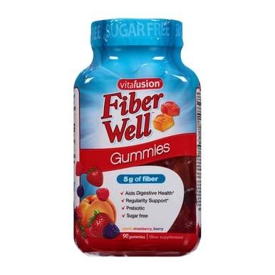 Vitafusion Vitafusion Fiber Gummies Fiber Supplement Peach, Strawberry and Blackberry Flavors 90 Each (Pack of 8)