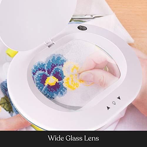 Brightech Brightech LightView Pro XL Magnifying Desk Lamp with Clamp, Adjustable Magnifying Glass with LED Light for Crafts, Reading, Close Work, Dimmable Light Magnifier with Wide Glass Lens