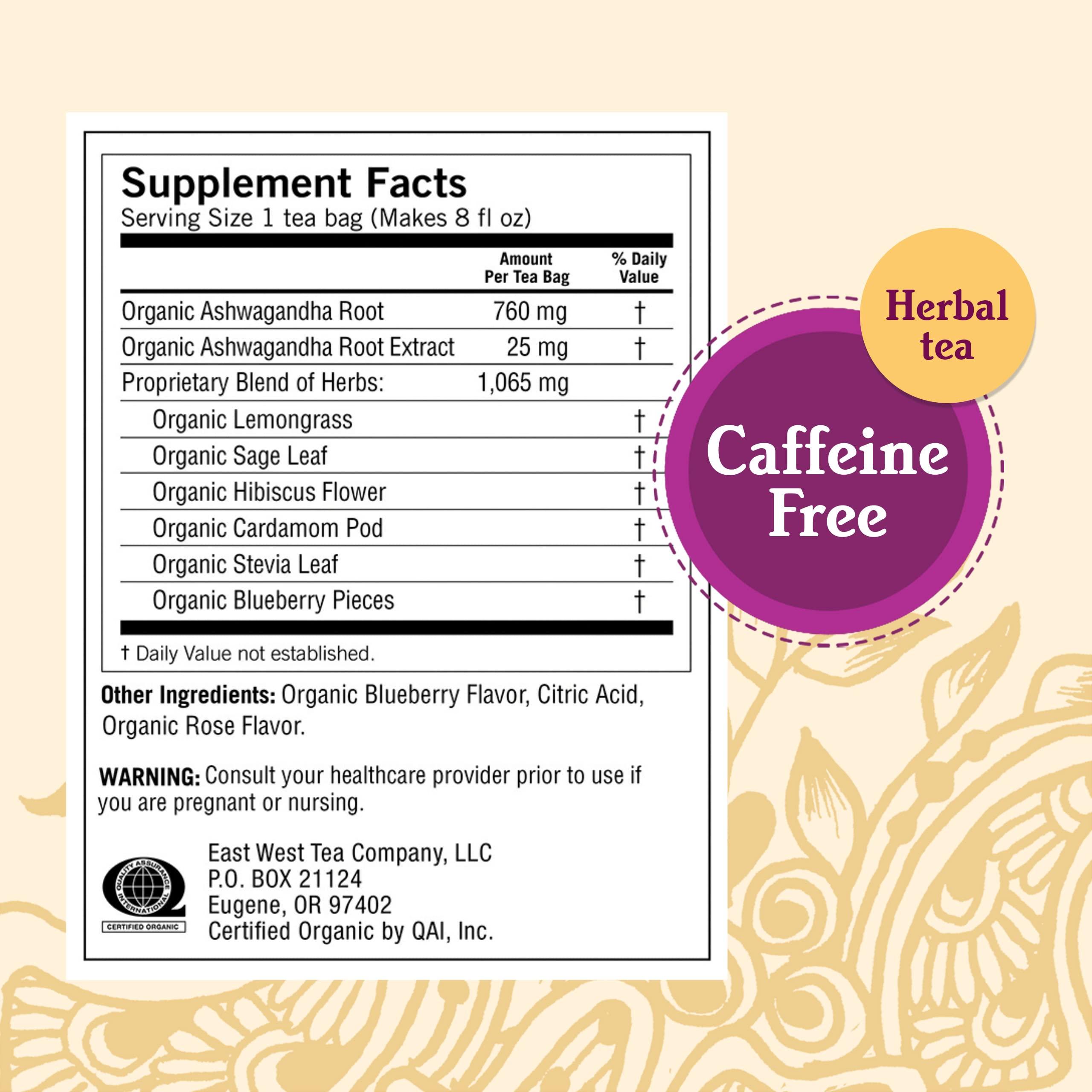 Yogi Yogi Tea Blueberry Sage Stress Relief - 16 Tea Bags per Pack (6 Packs) - Relaxing, Calming Tea to Support Stress Response - Includes Ashwagandha, Blueberry, Sage, Hibiscus & More