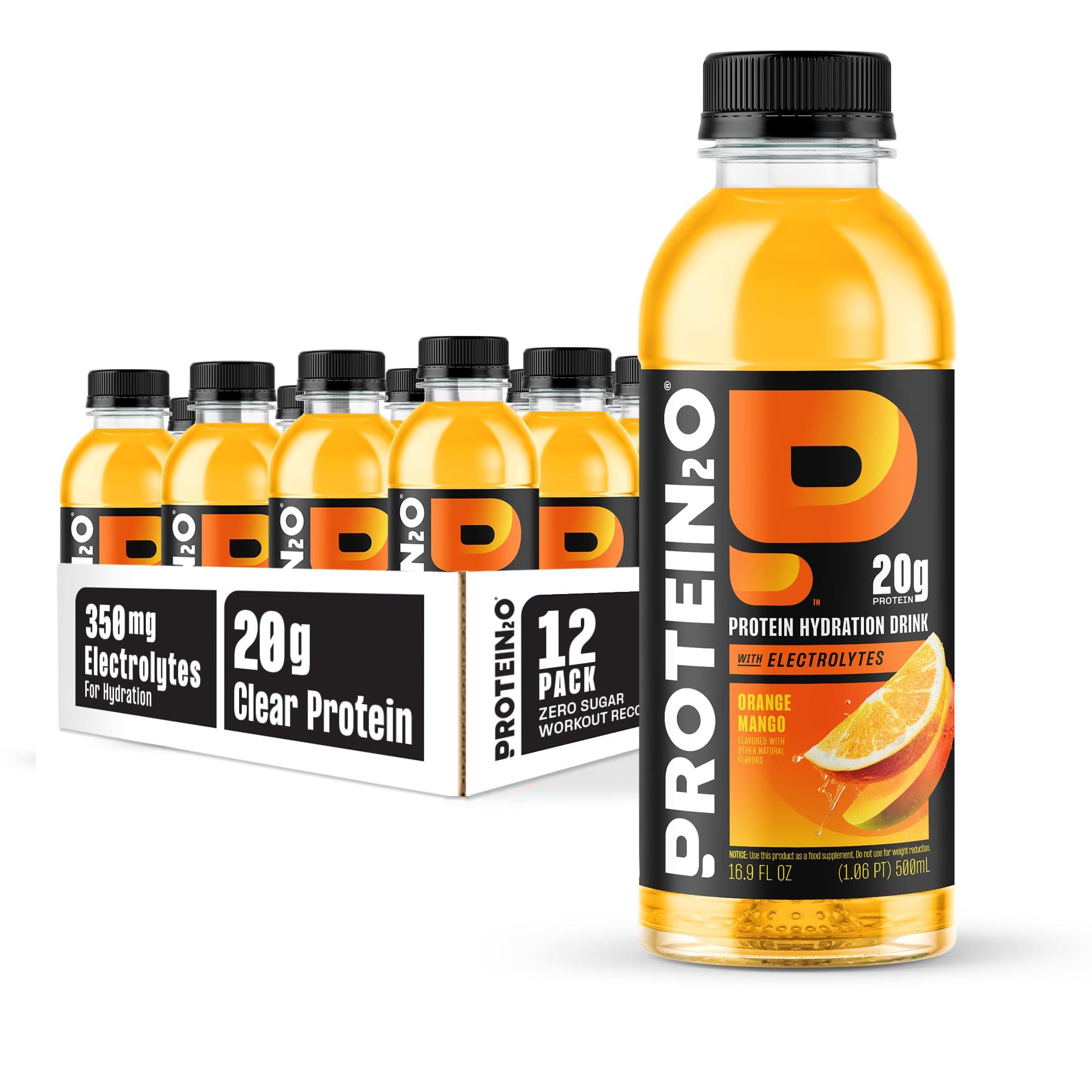 Protein2o Protein2o 20 g Whey Protein Infused Water Plus Electrolytes, Orange Mango, 16.9 Fl Oz, Pack of 12