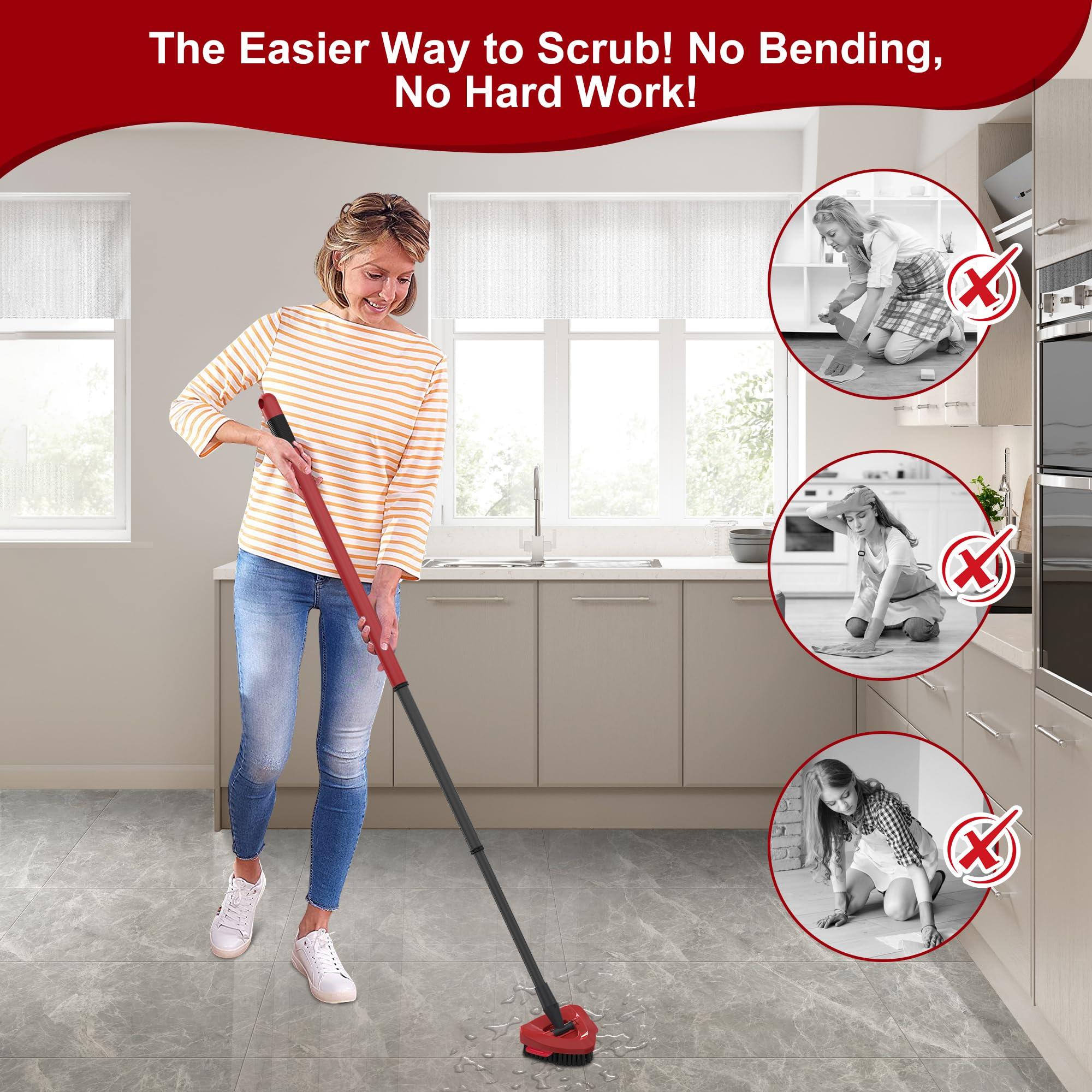 Aifacay Scrub Brush for O-Cedar RinseClean 2 Tank System, Scrubber Mop Head for Ocedar Spin Mop Stiff Bristle Scrubbing All Purpose Triangle Scrub Brush Head Replacement Attachment Floor Cleaning Accessories