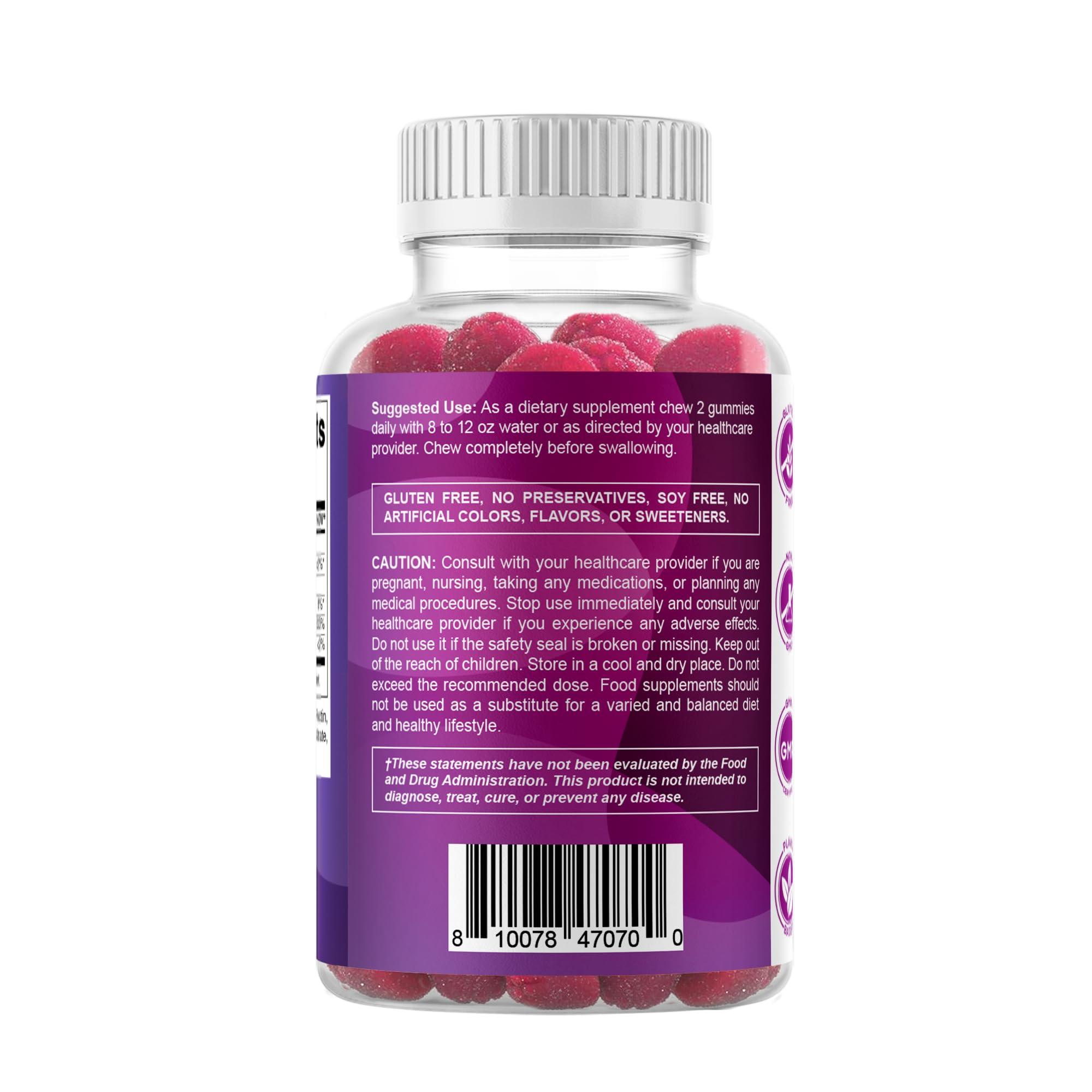 Vitamatic Vitamatic Biotin Gummies 10,000 mcg for Stronger Hair, Skin & Nails - 60 Vegan Gummies - Also Called Vitamin B7 (6 Bottles)