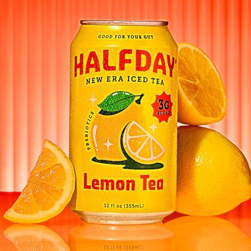 Halfday Halfday Prebiotic Lemon Iced Tea, 12 Fl Oz Can