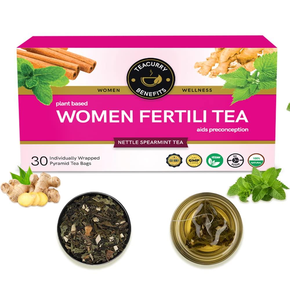 TEACURRY Teacurry Women Fertility Tea - 1 Month, 30 Teabags - Helps to Boost Natural Fertility, Improve Hormonal Imbalance, Preconception Support - Women Fertili Tea