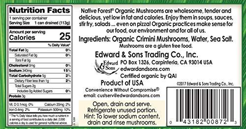 Native Forest Native Forest Organic Sliced Crimini Mushrooms, 4 Ounce Cans (Pack of 12)